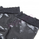 Латексные черные чулки с кружевами photo 6