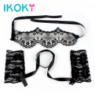 Кружевная повязка на глаза и наручники photo 1