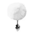 Металевий анальний затор М Art of Sex - Metal Butt plug Rabbit Tail, Білий photo 2