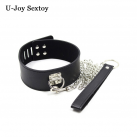 Кожаный ошейник с поводком photo 2