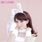 Сексуальный набор "Зайка" (ободок с ушами + пушистый ошейник + браслеты) photo 1