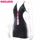 Эротическое латексное платье на завязках photo 2