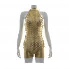 Латексный эротический костюм золотого цвета photo 2