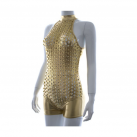 Латексный эротический костюм золотого цвета photo 3