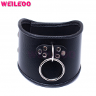 Кожаный ошейник с металлическим кольцом photo 2