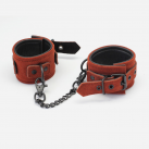 Кожанные красные наручники photo 2