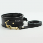 Кожаный ошейник с поводком photo 2