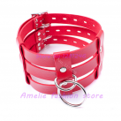 Ошейник с кольцом. Красный. Искусственная кожа. photo 5