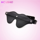 Чорна маска зі штучної шкіри на очі photo 2