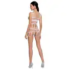 Бодістокінг-сукня Passion BS089 white, міні, плетіння у вигляді павутини photo 4