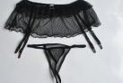 Сексуальный черный кружевной костюм (стринги и чулки) photo 3