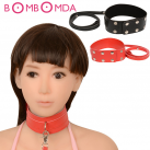 Кожаный ошейник с поводком photo 2