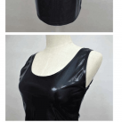 Черное мини платье из искусственной кожи photo 5