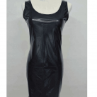 Черное мини платье из искусственной кожи photo 1