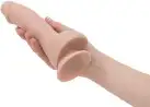 Изогнутый фаллоимитатор на присоске ADDICTION — BRAD 7,5″ Dildo With Balls, Beige photo 4