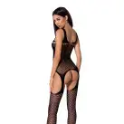 Бодистокинг Passion BS057 black, комбинезон, имитация чулок и пояса photo 2