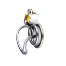 Мужкой металлический пояс целомудрия с катетером для уретры photo 1