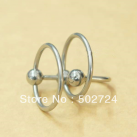 Подвійне кільце із сталі з коротким штекером photo 3