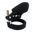 Черное силиконовое кольцо на пенис Cock Cage G7-2-3 с замком photo 5