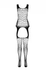 Сетчатый черный бодистокинг с двойным плетением и подвязками Casmir CA007 photo 3