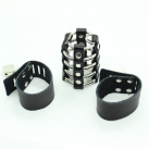 Пояс верности из кожи с 5 металлическими кольцами photo 1