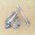 Мужской пояс верности металлический с катетером photo 3