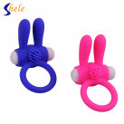 Мужское силиконовое кольцо на пенис в виде зайчика с вибрацией photo 3