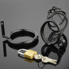 Пояс верности для мужчин. Нержавеющая сталь. С замком. Черный. photo 1