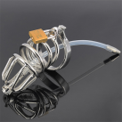 Пояс верности для мужчин. Нержавеющая сталь. С замком. С силиконовой трубкой для стимуляции уретры. photo 2