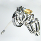 Пояс верности для мужчин. Нержавеющая сталь. С замком. С силиконовой трубкой для стимуляции уретры. photo 3