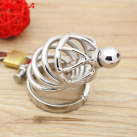 Пояс верности для мужчин. Нержавеющая сталь. С замком. С катетером для стимуляции уретры. photo 2