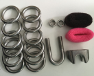 Кольца на пенис разных диаметров металлические, зажим с винатами, мягкие кольца - 12 шт./компл.  photo 1