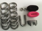 Кольца на пенис разных диаметров металлические, зажим с винатами, мягкие кольца - 12 шт./компл.  photo 6