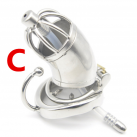 Пояс верности для мужчин. Нержавеющая сталь. С замком. С катетером для стимуляции уретры. photo 1