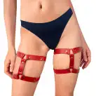 Гартери на ногу із натуральної шкіри Art of Sex - Kristina Leg Garters (2 шт), колір Червоний photo 2