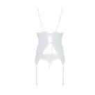 Корсет із пажами, трусики з ажурним декором та відкритим кроком Ursula Corset white XXL/XXXL — Passi photo 4