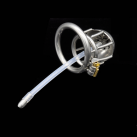 Пояс верности для мужчин. Нержавеющая сталь. С замком. С катетером для стимуляции уретры. photo 1