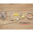 Пояс верности для мужчин. Нержавеющая сталь. С замком. С катетером для стимуляции уретры. photo 3