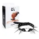 Чокер Серце з великими шипами, із натуральної шкіри Art of Sex - Crystal, колір Чорний photo 5