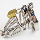 Пояс верности для мужчин. Нержавеющая сталь. С замком. С катетером для стимуляции уретры. photo 2