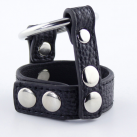 Эрекционное кольцо двойное (кожа/метал) photo 3