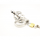 Пояс верности для мужчин. Нержавеющая сталь. С замком. С катетером для стимуляции уретры. photo 5