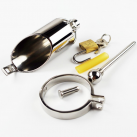 Пояс верности для мужчин. Нержавеющая сталь. С замком. С катетером для стимуляции уретры. 10 шт. photo 2