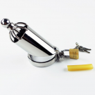 Пояс верности для мужчин. Нержавеющая сталь. С замком. С катетером для стимуляции уретры. 10 шт. photo 4