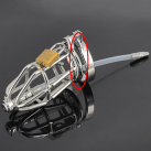 Пояс верности для мужчин. Нержавеющая сталь. С замком. С катетером для стимуляции уретры. photo 2