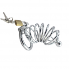 Пояс верности для мужчин. Нержавеющая сталь. С замком. С катетером для стимуляции уретры. photo 1