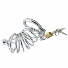 Пояс верности для мужчин. Нержавеющая сталь. С замком. С катетером для стимуляции уретры. photo 3