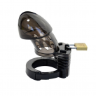 Пластиковая черная насадка на пенис с кольцом и замком photo 1