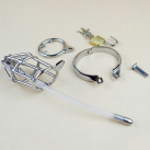 Пояс верности для мужчин. Нержавеющая сталь. С замком. С катетером для стимуляции уретры. photo 6