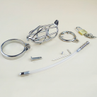 Пояс верности для мужчин. Нержавеющая сталь. С замком. С катетером для стимуляции уретры. photo 5